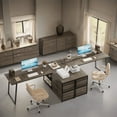 thumbnail image 6 of Reversible L-Shaped Desk with File Cabinet - 53"W×19.7"D, 2 Drawers, 2 Open Shelves, Industrial Style - for Home Office, Gaming & Study, 6 of 8