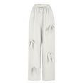thumbnail image 3 of Quinlirra Wide Leg Sweatpants Women Womens Fashion Trend Casual Loose Three-dimensional Bow Sweet Cool Style Elastic Waist Wide Leg Pants, 3 of 4