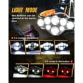 thumbnail image 4 of Rechargeable LED Headlight Head Torch Headlamp Super Bright 18000 Lumens Waterproof with Red Warning Lights and 8 LED 8 Modes, 4 of 7