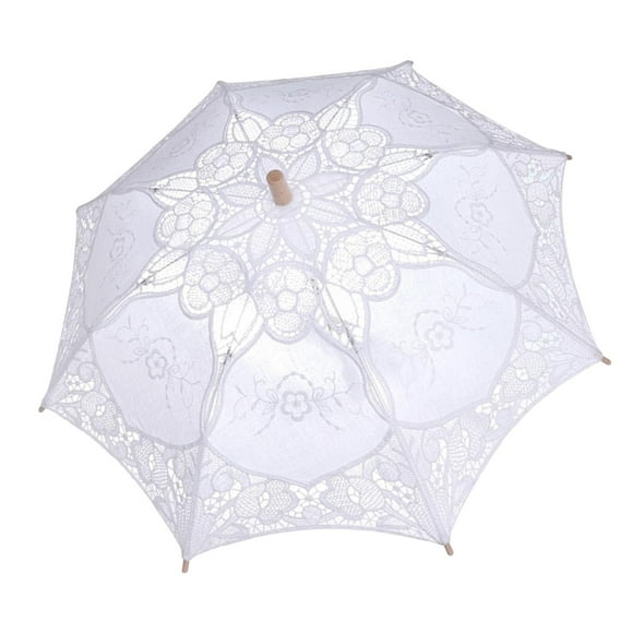 Sombrilla de encaje Yuyangstore Decoración mango de madera 52x60cm