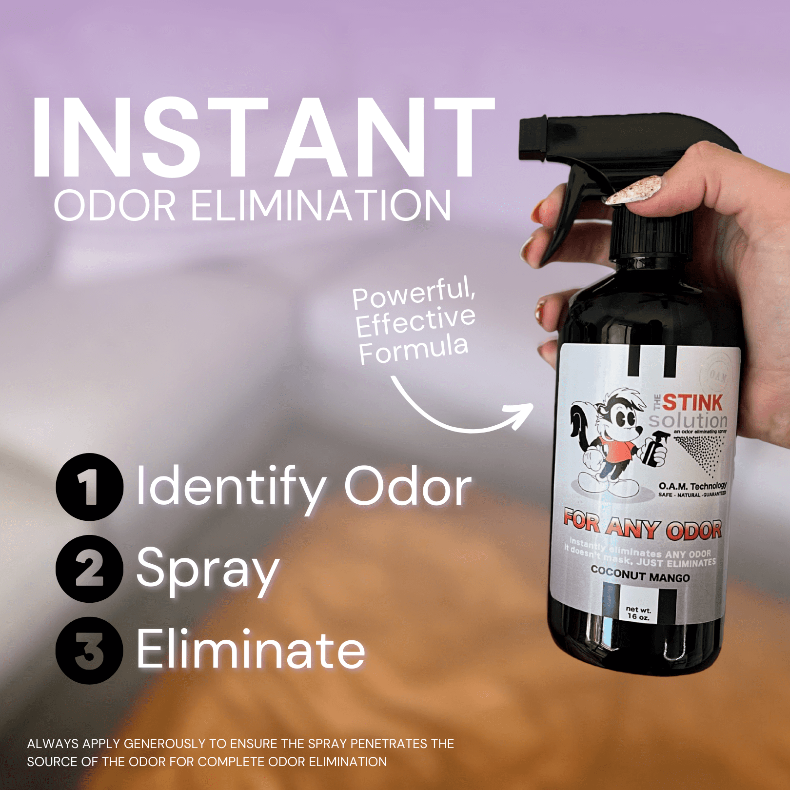 The Stink Solution Unscented Odor Eliminator Spray, 16 oz, 2 Count