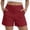 Wine, variant on fatyb Women's Shorts Summer Casual Shorts Elastic Waist Solid Color Comfortable Shorts with Pockets