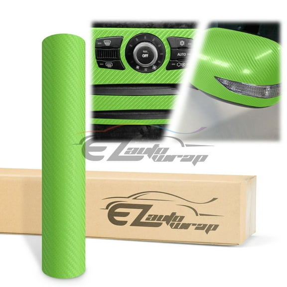 EZAUTOWRAP 4D Carbon Fiber Textured Green Semi Gloss Car Vinyl Wrap Sticker Decal Film Sheet Decoration With Air Release Techology