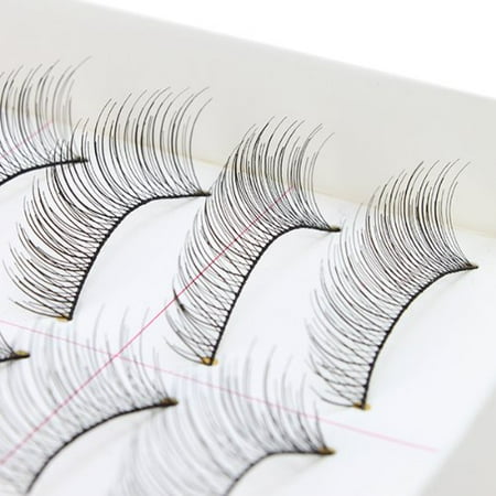 Natural False Eyelashes - wadeo Handmade Natural Fashion Long False Eyelashes For Makeup (10 Pairs)