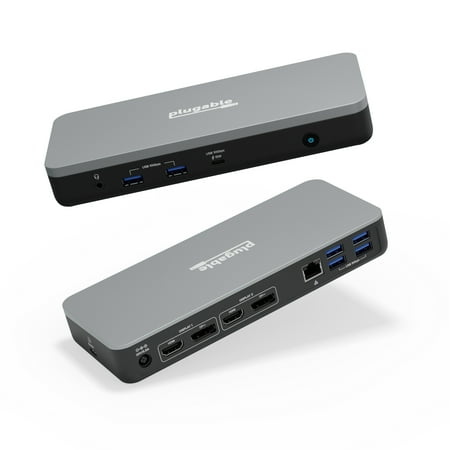UPC: 0819927012689 | Plugable 12-in-1 Dual 4K USB C Docking Station  Works With Chromebook Certified  60W Charging Dock  Compatible with ChromeOS and Windows  2x HDMI  2x DisplayPort  1x Ethernet  1x USB-C  6x USB  Audio