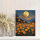 thumbnail image 2 of Qisvanset Framed Canvas Wall Art 12x16 Inch Full Moon Golden Marigold Night Floral Art, 2 of 5