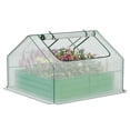 thumbnail image 3 of Aoodor 4x4x3 ft Raised Garden Metal Bed Mini Greenhouse Kit with 2 Roll-up Zipper Doors, 3 of 8