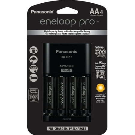 Panasonic eneloop pro AA 4 Pack + 4-position (Best Aa Battery Charger For Eneloop)