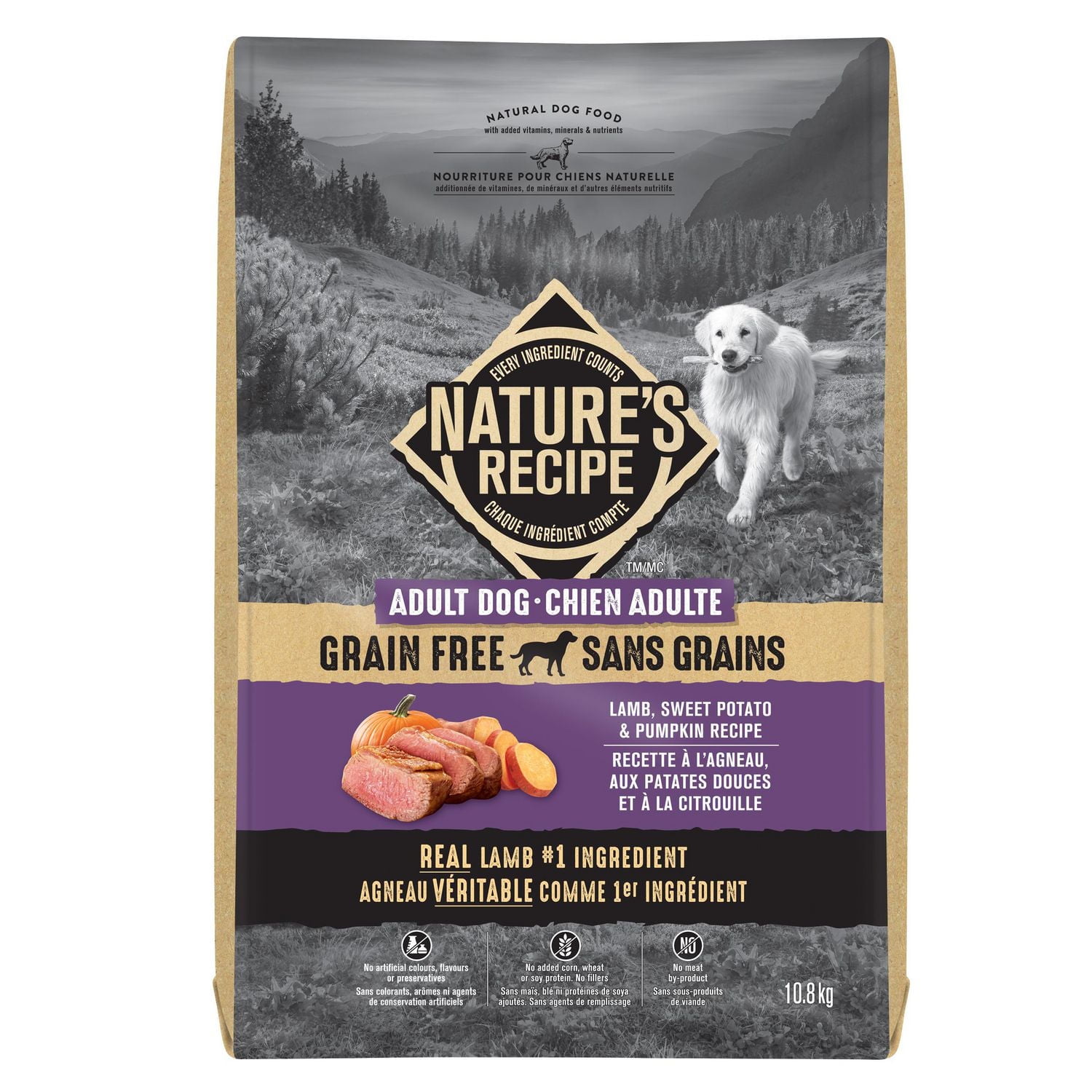 NATURAL DOG FOOD GRAIN FREE LAMB 2kg 2袋 Nature's Recipe Adult Grain Free Lamb, Sweet Potato