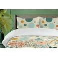 thumbnail image 2 of Ambesonne Floral Duvet Cover Set, Polka Dots Ornated Poppy Art, Twin, Pale Green Multicolor, 2 of 4