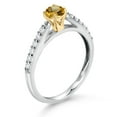thumbnail image 3 of Gem Stone King 0.44 Ct Yellow Citrine G/H Lab Grown Diamond 10K White and Yellow Gold Engagement Ring (Size 5), 3 of 4
