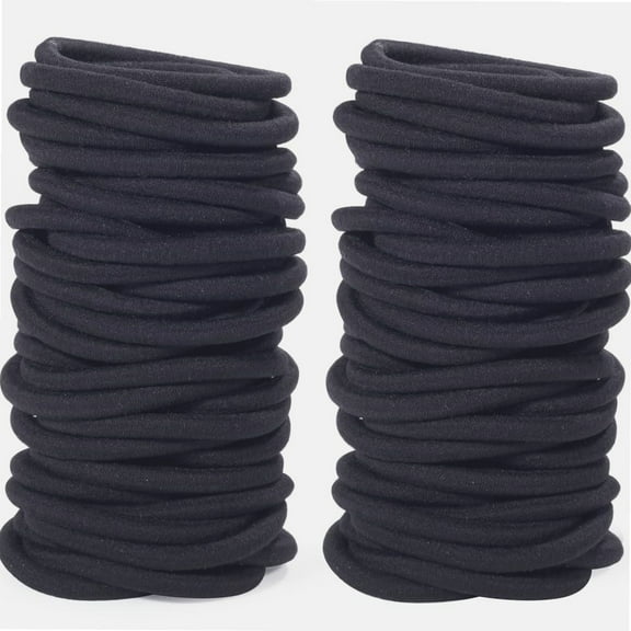 6MM Womens Elastics Hair Tie, 80 Pieces Black Hair Ties for Thick and Curly Hair Ponytail Holders Hair Elastic Band for Women or Men(6mm Black)