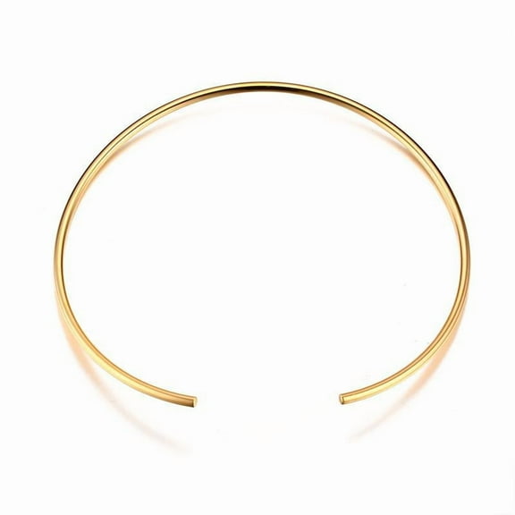 VNOX Fashion Must-Have Stainless Steel Gold Plated Metal Plain Cuff Chocker Collar Necklace for Women