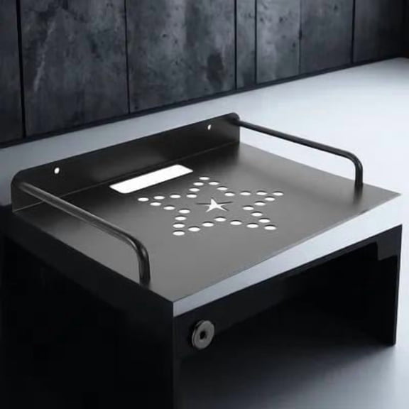 Soimiss Wall Mounted Projector Shelf Black Aluminum for Home Wire Organization