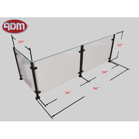 Sneeze Guard | ADM Sneezeguards | EP-5 with LP| 2B-H12-F24 BLK