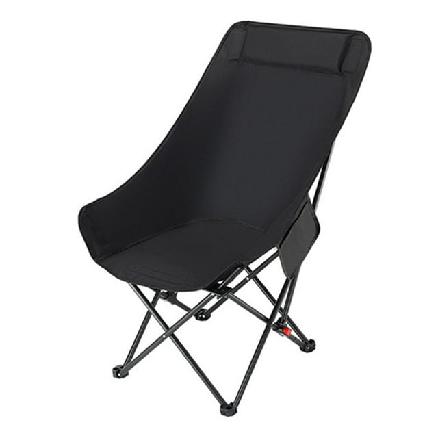 Silla plegable para acampar, cómoda silla plegable para exteriores, viajes y jardín. Negro
