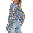 thumbnail image 6 of Royisotas Womens Sweaters Blue Pullover Loose Winter Crewneck Printed Sweater Tops for Juniors, 6 of 9