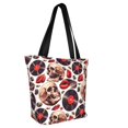 thumbnail image 2 of KLL Tote Bag for Women record lips Skull Print Shopping Grocery Reusable Bags for Office School Shopping Travel, 2 of 6