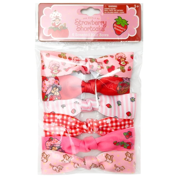 Strawberry Shortcake 6 Pack Themed Party Favor Hair Bows
