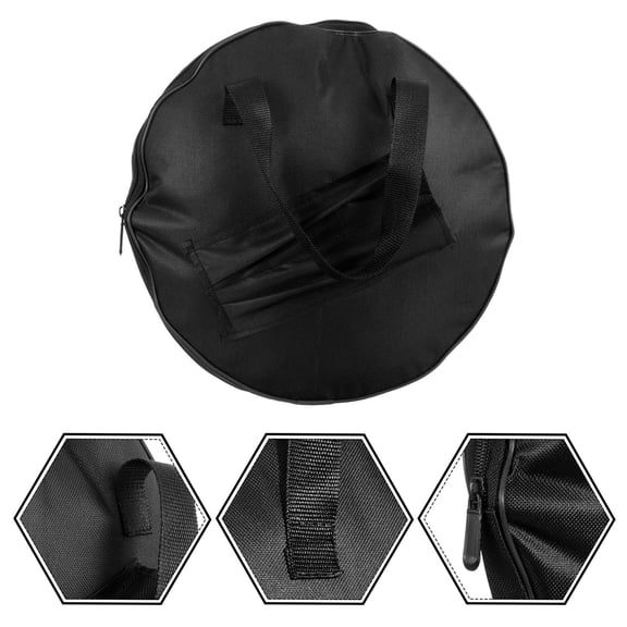 WEAVILUX Durable Black Oxford Cloth Dumb Drum Storage Case with Convenient Drumstick Pocket