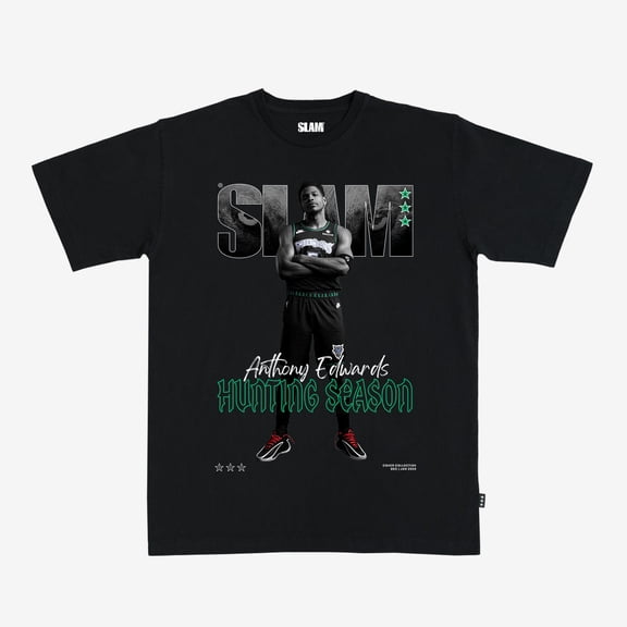 Unisex Anthony Edwards Black Minnesota Timberwolves SLAM Cover T-Shirt