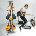thumbnail image 4 of 3-Tier Guitar Stand Holder Foldable Floor Rack Tripod Hanging 9 Guitars Ukuleles, 4 of 22