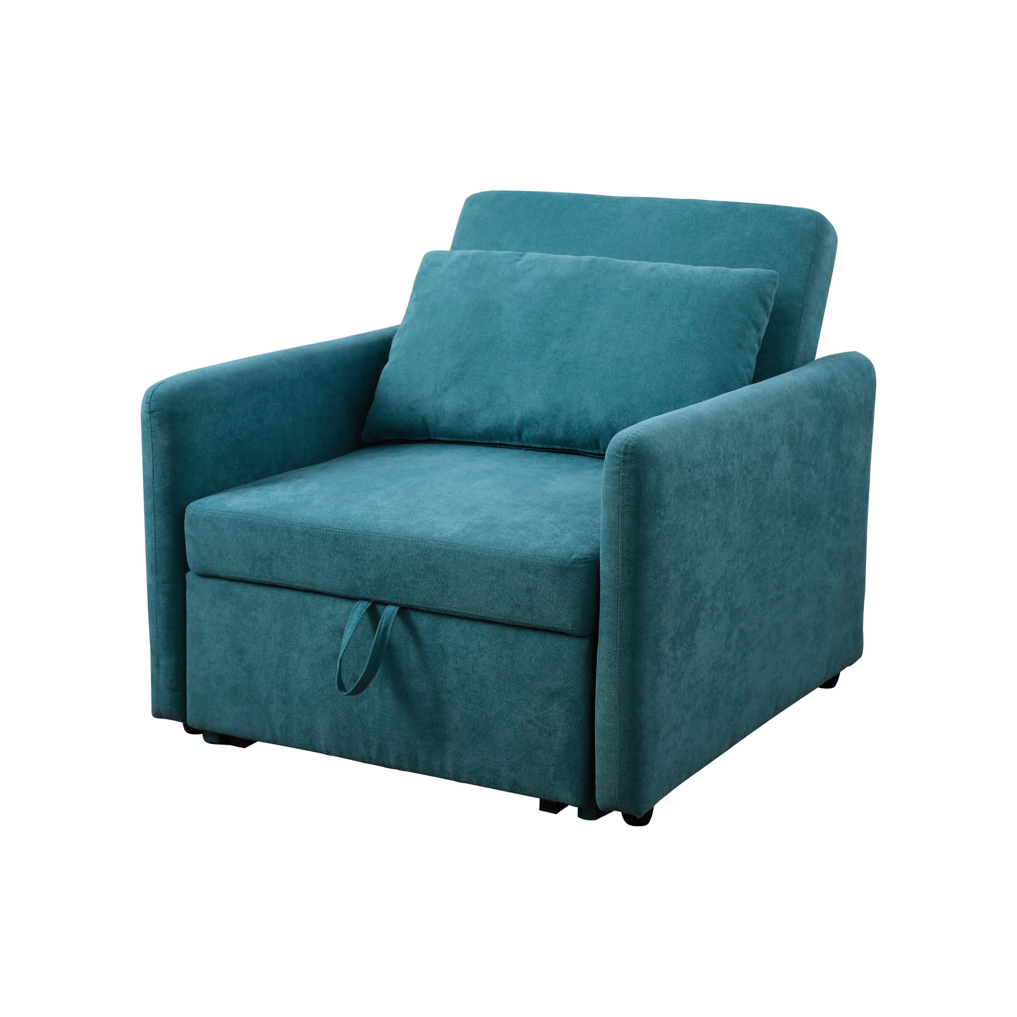MAYEERTY 36" Modern Upholstered Lint 1-Piece Convertible Sofabed Armchair with Quick-Fold Design for Living Room，Green