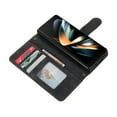 thumbnail image 5 of SaniMore for Samsung Galaxy Z Fold 4 7.6" 2022 Case, PU Leather Flip Fold Wallet Cover, Detachable Wrist Strap, Card Slots Cash Pocket, Shockproof Full Protective Shell, Black, 5 of 10
