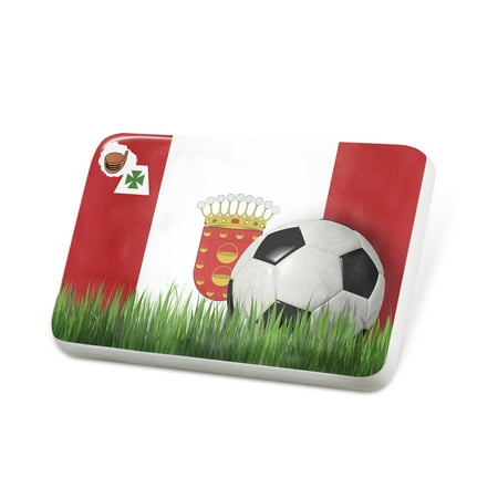 Porcelein Pin Soccer Team Flag La Gomera region Spain Lapel Badge – NEONBLOND