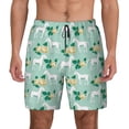 thumbnail image 2 of Picia Horse And Flower pattern Mens Swim Trunks with Compression Liner Stretch Beach Shorts Quick Dry with Zipper Pockets No-Chafing Board Shorts-Small, 2 of 9