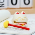 thumbnail image 3 of Lindo gato de la suerte, pequeño pez de madera, decoración de descompresión para meditación de oficina, juguete de golpeteo de escritorio, regalo pequeño divertido, 3 of 5