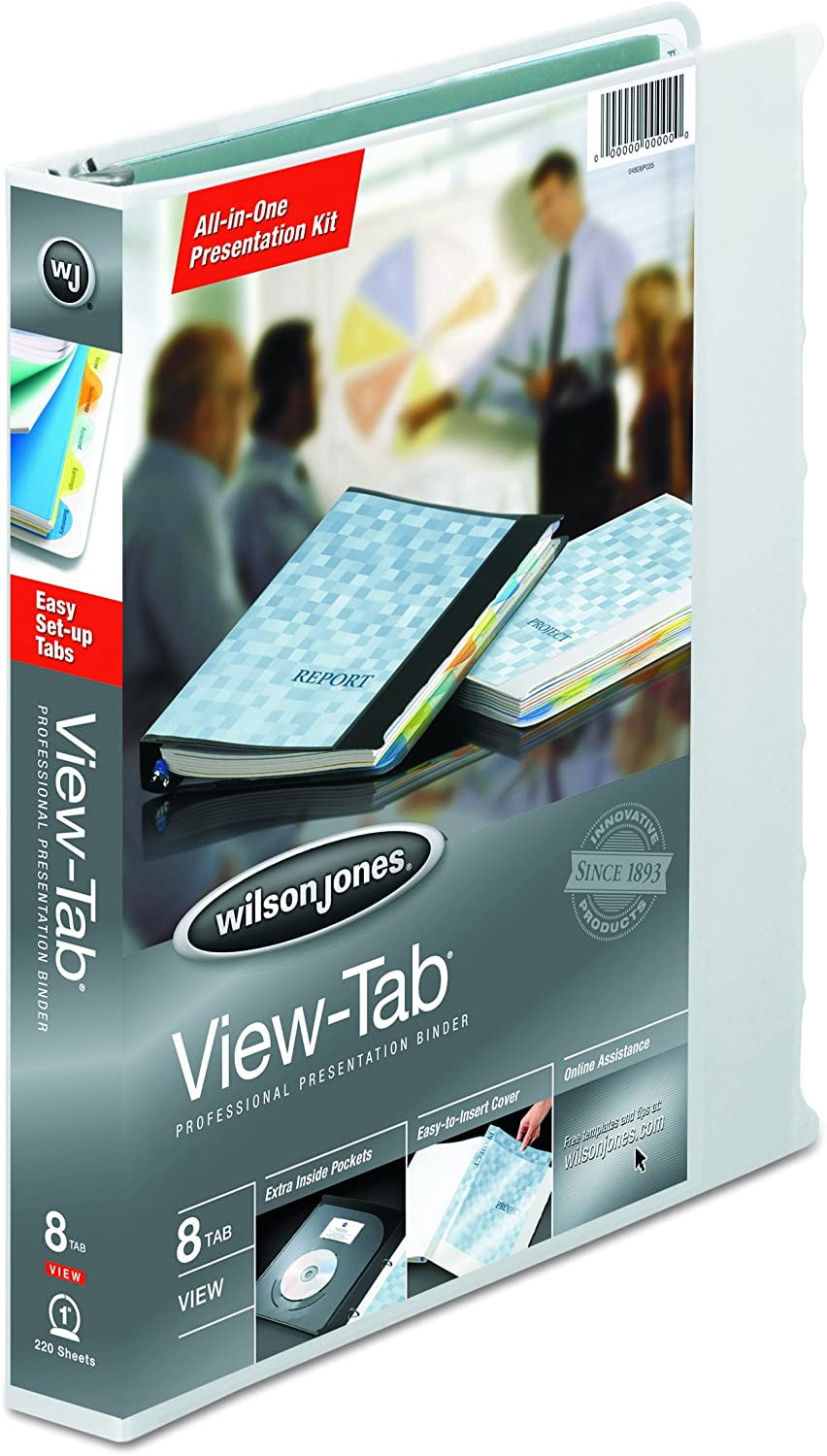 Wilson Jones ViewTab Presentation Binder, Customizable, 8 Tab, Round