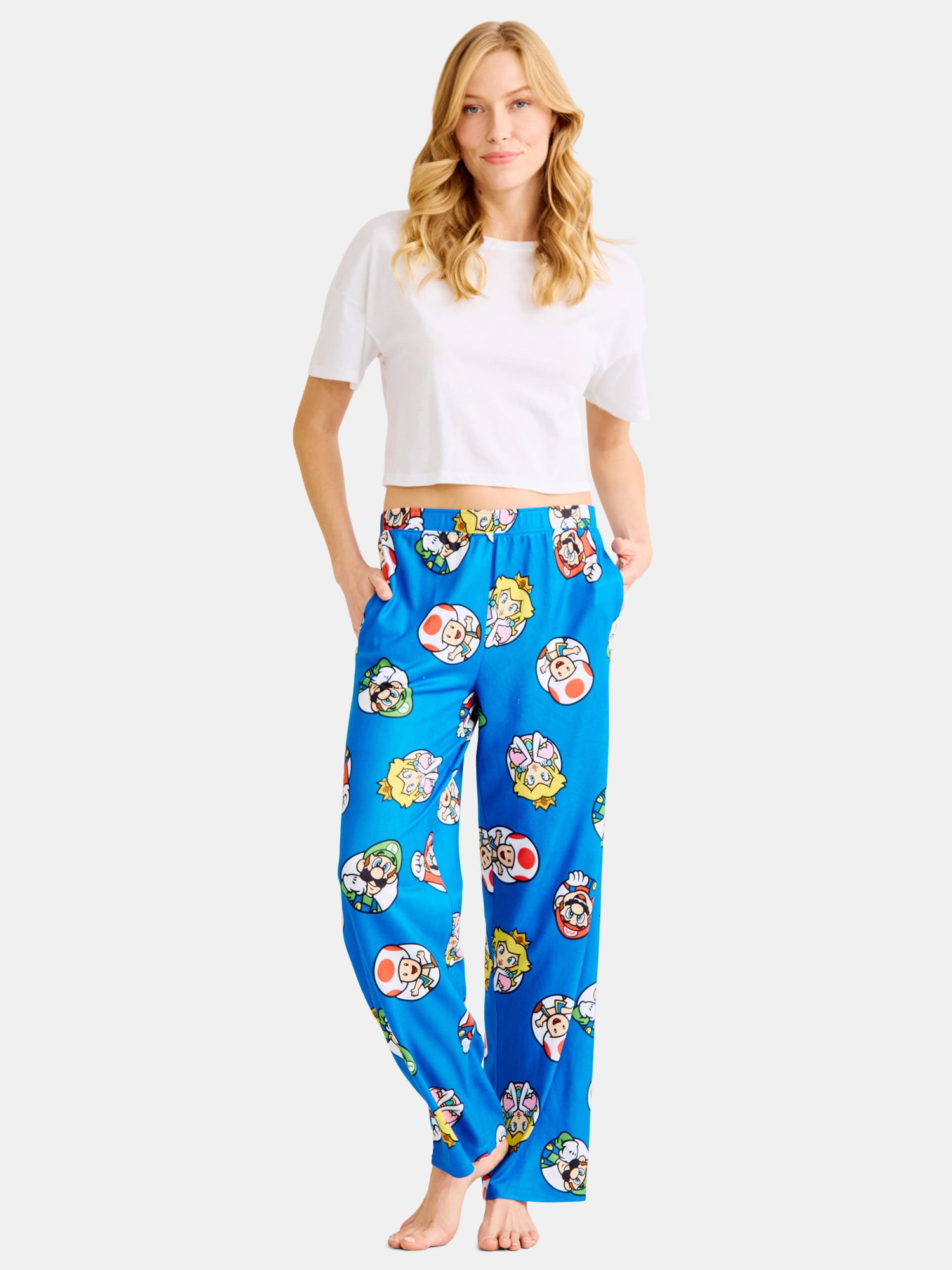 Nintendo Women’s and Women’s Plus Mario Print Sleep Pants, Sizes XS-3X