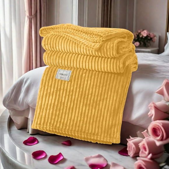 Manta ligera de vellón de verano | Manta refrescante de poliéster para sudores nocturnos | Suave y transpirable | 120x100cm | Rosa, Marrón, Gris, Amarillo | Viajes, siesta, cama, uso del sofá | 150g