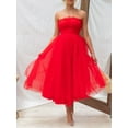 thumbnail image 5 of GXFC Women Wedding Dresses Strapless Tulle Midi Cocktail Dress for Guest, 5 of 9