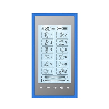 HealthmateForever T12AB2 Touch Screen TENS Muscle Recovery & Pain Therapy System (Blue on Silver)
