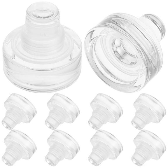 FUEENIRVA 10Pcs Decorative Glass Wine Stoppers Easy Insert Beverage Bottle Sealing Plugs