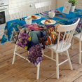 thumbnail image 4 of Funny Diving Pig Rectangle Tablecloth, Ocean Sea Coastal Coral Fish Marine Life Waterproof & StainResistant Tablecloth, Washable Oil-proof Table Cover for Dining/Party/Wedding/Buffet 54x108 In, 4 of 9