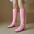 thumbnail image 2 of Mostsola Knee High Boots Women Square Toe Tall Boots Zip up Block Heeled Gogo Boots, 2 of 7