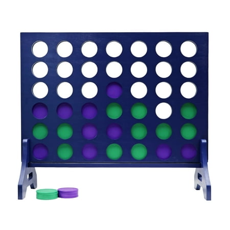 Tailgating Pros Premium Giant Four in a Row with Carrying Case - Jumbo Oversized Outdoor Yard Game - Connect Multiple Pucks in a Row to Win - Many Puck Colors Available!
