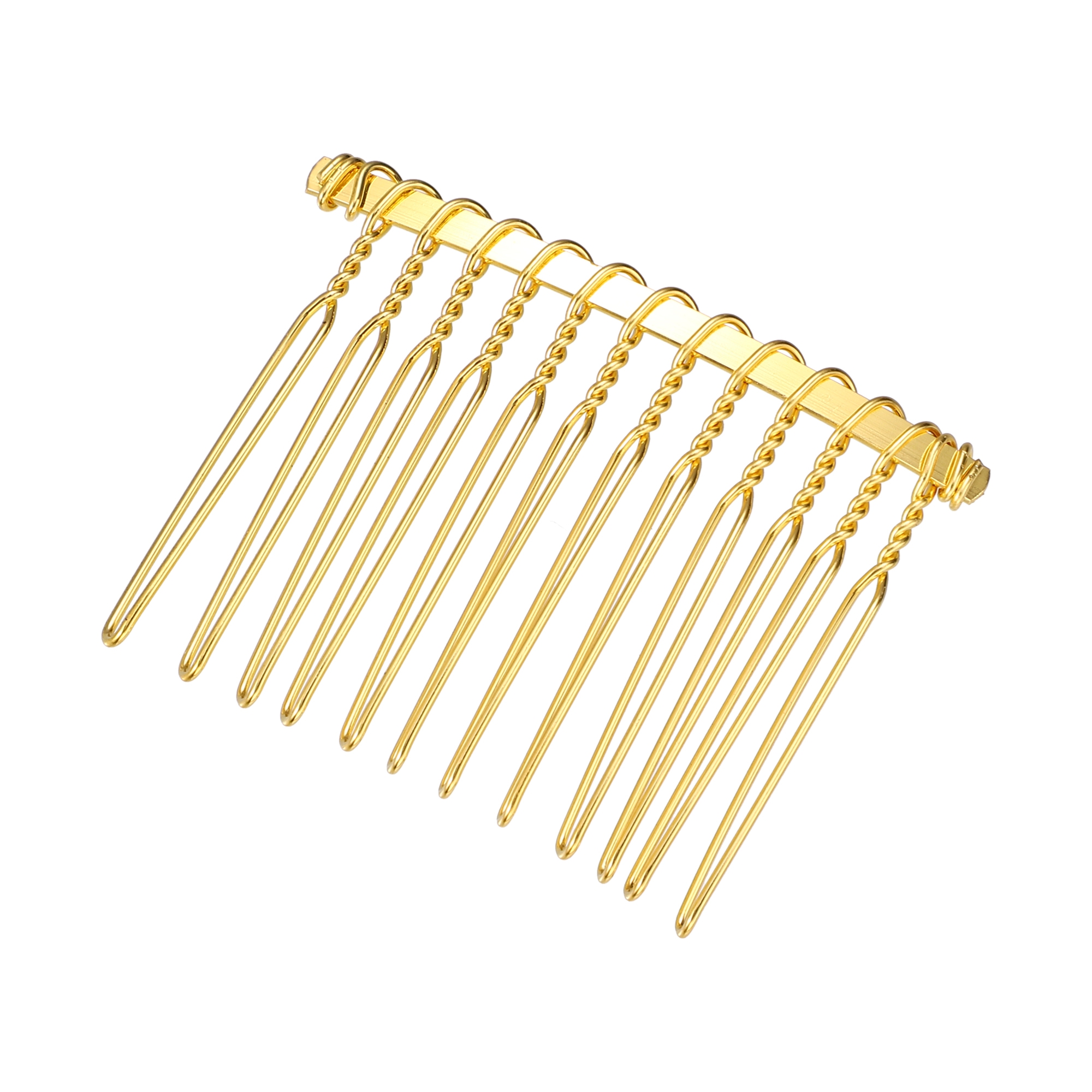 Unique Bargains No Slip Hair Side Combs Accessories 4 Pcs Metal Gold Tone