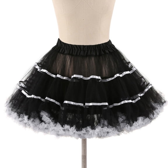 Tennis Skirts for Women Summer Skirt Women Petticoat Underskirt Swing Tutu Skirt Cute Black One Size