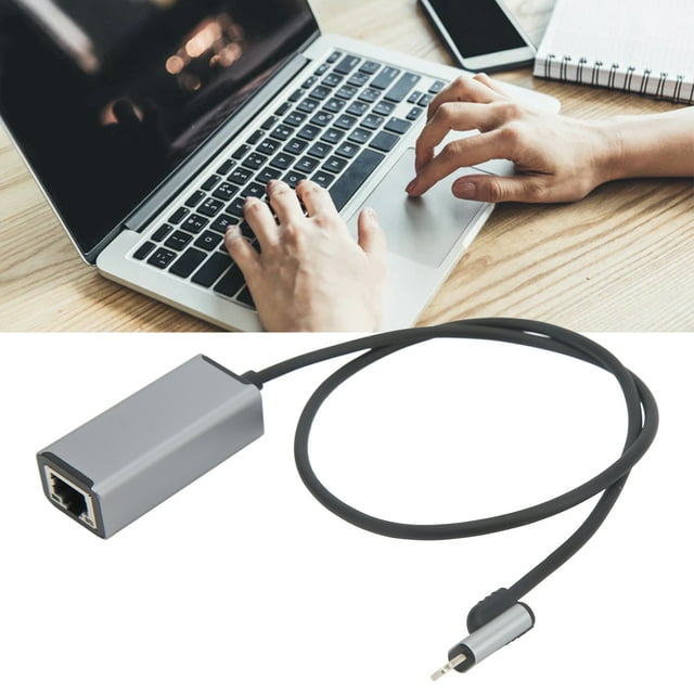 Para Adaptador Ethernet de iOS A RJ45, Aleación de aluminio de convertidor Ethernet de cable de 50 cm para
