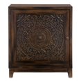 thumbnail image 2 of Linon Armoire d'Appoint de Rangement Grace Médaillon Sculpté en Bois Fini Brun Foncé, 2 of 16