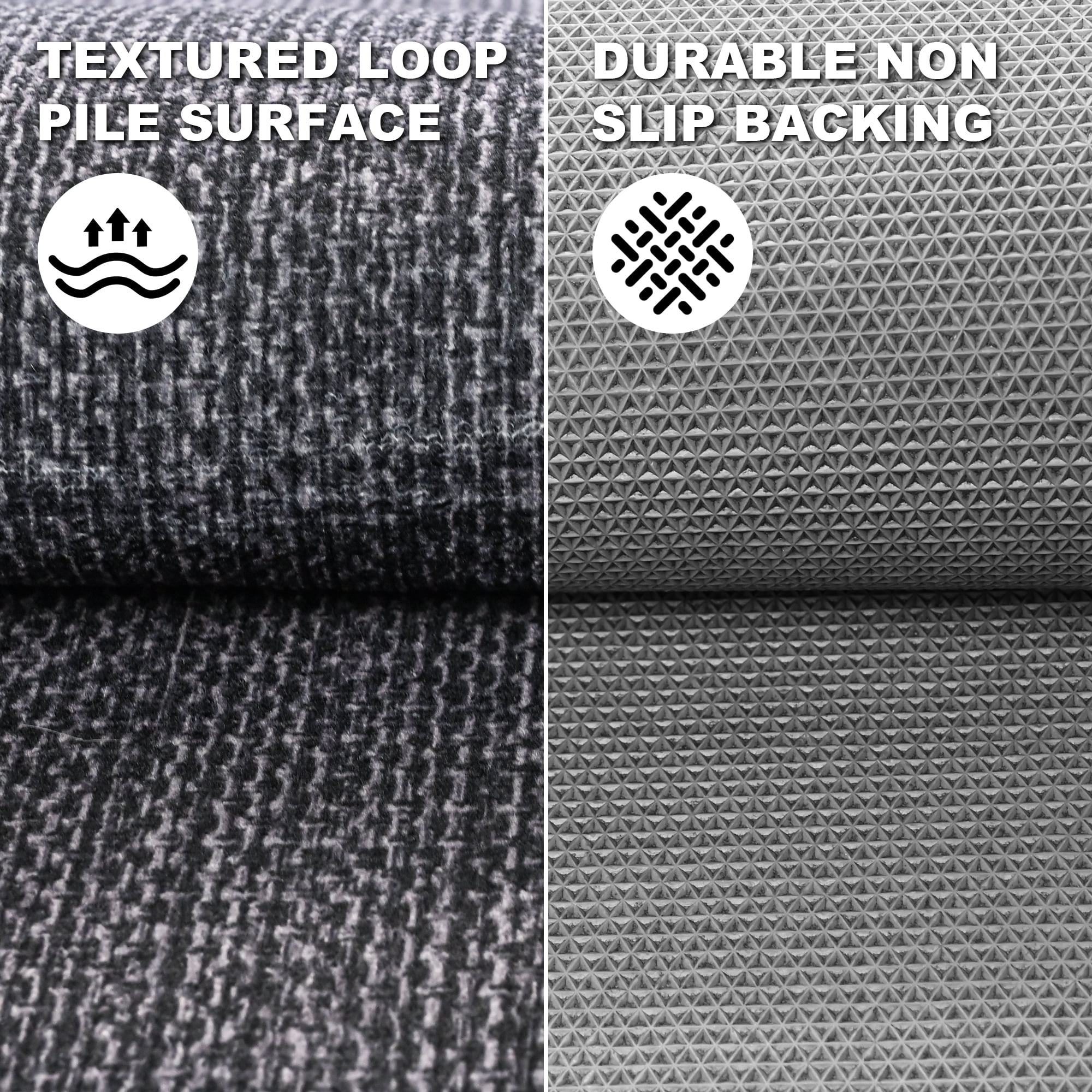 Vaparinckl Door Mat, Non Slip 24"x36" Front Indoor Doormat, Welcome Mat for Inside, Absorbent Rubber, Low Profile Dirt Trapper outdoor Rug For Entryway & Outside Entrance, Dark Gray