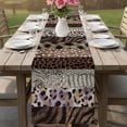 thumbnail image 5 of Animals Printed Striped Cotton Linen Table Runner for Dining Kitchen, Country Leopard Zebra Textured Wedding Outdoor Party Tablerunners, Dresser Scarf Coffee Tablecloth Runners 13x70 Inches, 5 of 8