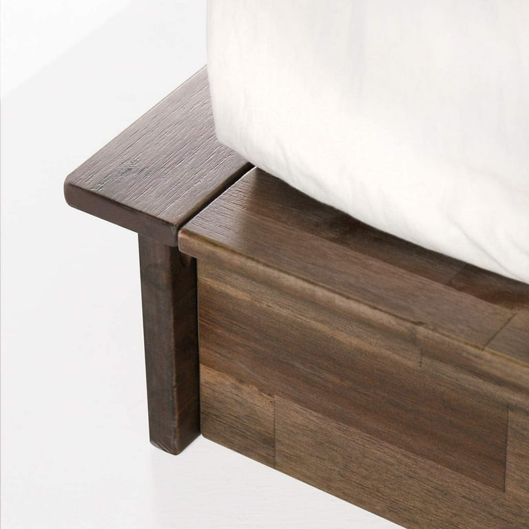 ZINUS Brock Metal and Wood Platform Bed Frame Solid Acacia Wood Mattress Foundation No Box Spring Needed Easy Assembly King King Bed Frame Walmart