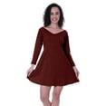 thumbnail image 4 of Moomaya Robe Droite à Manches Longues pour Femmes avec Col en V Robes d'Été Décontractées en Coton - ZQ, 4 of 6