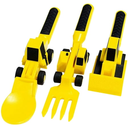 

Egmy Children S Creative Building theme fork Spoon Excavator Bulldozer Children S toy Tableware