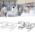 thumbnail image 2 of CAROOTU Under Shelf Basket Pot Lid Storage Rack with Hooks Multipurpose Under Cabinet Organizer Kitchen Supply Black, 2 of 6